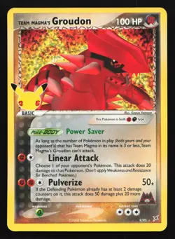 Team Magma's Groudon 9/95 Celebrations: Classic Collection Holo Pokemon Card - Image 1