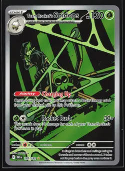 Team Rocket's Spidops 187/182 Destined Rivals Illustration Rare Pokemon Card - Image 1