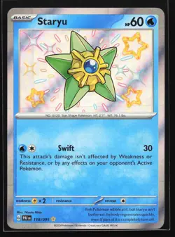 Staryu 118/091 SV: Paldean Fates Shiny Holo Rare Pokemon Card - Image 1