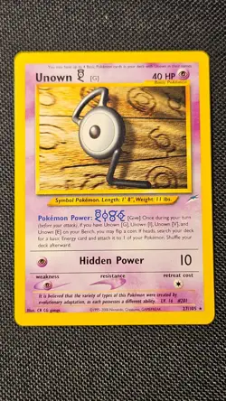 Unown G 27/105 - Neo Destiny - Pokemon Card - Moderately Played - Image 2
