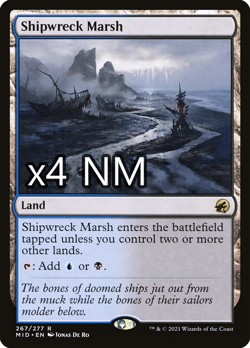 SHIPWRECK MARSH X4 Innistrad: Midnight Hunt MID Magic MTG CARD - Image 1