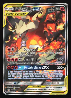 Reshiram & Charizard GX SM201 Sun & Moon Black Star Promo Pokemon Card - Image 1