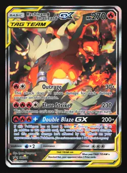 Reshiram & Charizard GX SM201 Sun & Moon Black Star Promo Pokemon Card - Image 1
