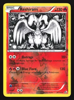 Reshiram 28/113 Legendary Treasures Reverse Holo Rare Pokemon Card - Image 1