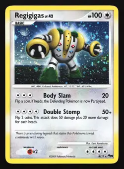 Regigigas 4/17 POP Series 9 Holo Rare Pokemon Card SWIRL - Image 1