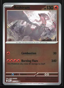Reshiram 017/094 ME02: Phantasmal Flames Reverse Holo Rare Pokemon Card - Image 1