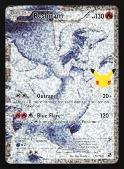 Reshiram 113/114 Celebrations: Classic Collection Holo Pokemon Card - Image 1