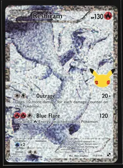 Reshiram 113/114 Celebrations: Classic Collection Holo Pokemon Card - Image 1