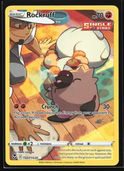 Rockruff TG07 SWSH12: Silver Tempest Trainer Gallery Ultra Rare Pokemon Card - Image 1