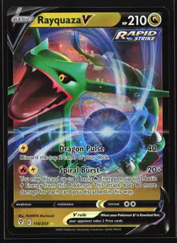 Rayquaza V 110/203 SWSH07: Evolving Skies Ultra Rare Pokemon Card - Image 1
