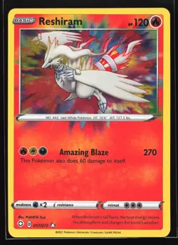 Reshiram 017/072 Shining Fates Amazing Rare Pokemon Card - Image 1