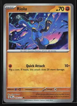 Riolu (Master Ball) 050/131 SV: Prismatic Evolutions Holo Pokemon Card - Image 1