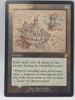 MTG Defense Grid Retro Schematic Foil NM The Brothers’ War Artifact Rare - Image 1