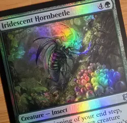 X 1 Iridescent Hornbeetle FOIL NM-M ZNR 187 MTG Magic The Gathering - Image 1