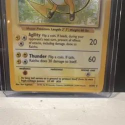 Pokemon TCG Raichu 014/102 Base Set Holo Rare Stage 1 80 HP EN 1999 - Image 2