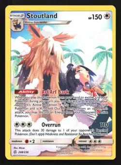 Stoutland 248/236 SM - Cosmic Eclipse Secret Rare Pokemon Card - Image 1