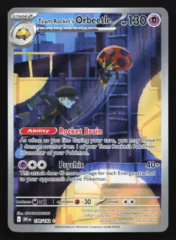 Team Rocket's Orbeetle 198/182 SV10: Destined Rivals Illustration Rare Pokemon - Image 1