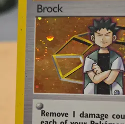 Vintage Pokemon TCG Holo Brock Trainer #15/132 Gym Heroes Swirl - Image 2