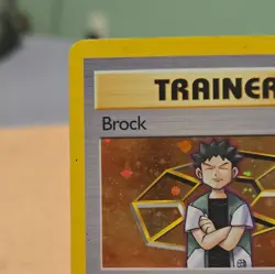 Vintage Pokemon TCG Holo Brock Trainer #15/132 Gym Heroes Swirl - Image 3