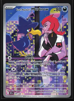 Team Rocket's Murkrow 200/182 SV10: Destined Rivals Illustration Rare Pokemon - Image 1