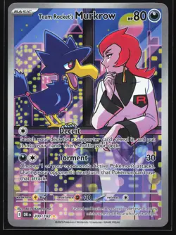Team Rocket's Murkrow 200/182 SV10: Destined Rivals Illustration Rare Pokemon - Image 1