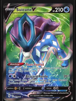 Suicune V (Full Art) 173/203 SWSH07: Evolving Skies Ultra Rare Pokemon Card - Image 1