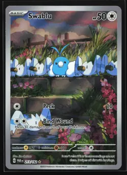 Swablu 213/182 SV04: Paradox Rift Illustration Rare Pokemon Card - Image 1