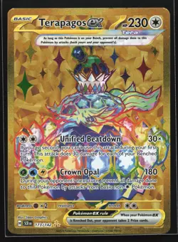 Terapagos ex 173/142 SV07: Stellar Crown Gold Hyper Rare Pokemon Card - Image 1
