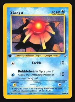 Staryu 56/64 Neo Revelation 1st Edition Common Pokemon Card - Image 1