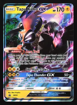 Tapu Koko GX SM50 Sun & Moon Black Star Promo Pokemon Card - Image 1