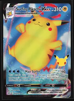 Surfing Pikachu VMAX 009/025 Celebrations Ultra Rare Pokemon Card - Image 1
