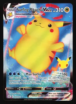 Surfing Pikachu VMAX 009/025 Celebrations Ultra Rare Pokemon Card - Image 1