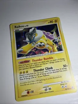 2007 Pokemon Secret Wonders: Raikou 16/132 Rare Card Cracked Ice Holo bleed- LP - Image 3