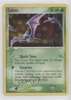 Zubat Reverse Foil Pokemon EX Hidden Legends #83 2004 - Image 1