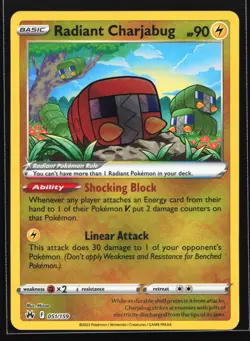 Pokemon Radiant Charjabug #051/159 Crown Zenith Ultra Rare Holo NM - Image 1
