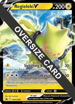 Pokemon Regieleki V SWSH280 Sword & Shield JUMBO/OVERSIZED Black Star Promo NM - Image 1