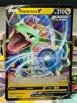 Pokemon Rayquaza V #100/159 Crown Zenith JUMBO/OVERSIZED Ultra Rare Holo NM - Image 2