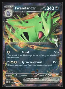 Pokemon Tyranitar ex 064/131 Prismatic Evolutions Double Rare Holo NM - Image 1