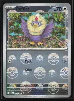 Pokemon Rufflet (Poke Ball Pattern) 077/086 Black Bolt Reverse Holo Common NM - Image 1
