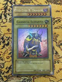 Yugioh Garnecia Elefantis MRD-125 Super Rare Unlimited LP Faded Error OG Print - Image 1