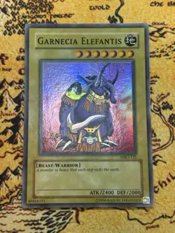 Yugioh Garnecia Elefantis MRD-125 Super Rare Unlimited LP Faded Error OG Print - Image 2