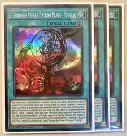 Yugioh! 3x Plundered Power Patron Plane Vidolia BLZD-EN057 Super Rare 1st Ed NM - Image 1