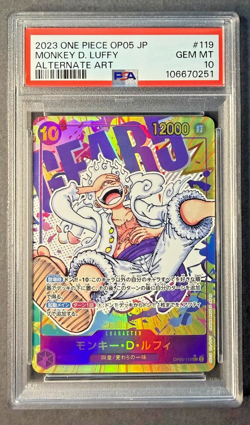 Monkey D Luffy (Gear 5) op05-119 SEC Alternate Art Japanese PSA 10 One Piece - Image 1