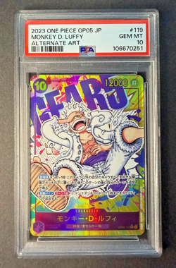 Monkey D Luffy (Gear 5) op05-119 SEC Alternate Art Japanese PSA 10 One Piece - Image 2