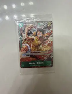 One Piece Card Game Monkey D. Luffy P-135 Release Event Winner Promo (Sealed) - Image 1