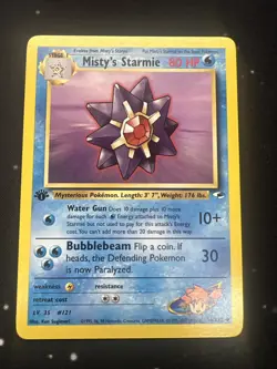 Misty’s Starmie 56/132 1st Edition Gym Heroes Uncommon WOTC Pokemon Card 6 - Image 1