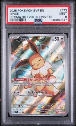 Pokemon S&V: Prismatic Evolutions ETB - Eevee 173 Promo PSA 9 Graded Card MINT - Image 5