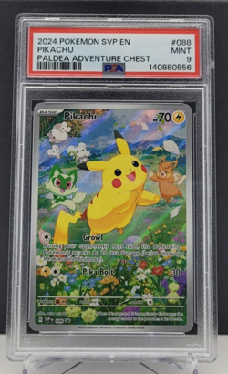 Pokemon S&V: Paldea Adventure Chest - Pikachu 088 Promo PSA 9 Graded Card MINT - Image 1