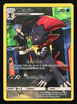 Weavile 238/236 SM - Cosmic Eclipse Secret Rare Pokemon Card - Image 1