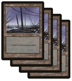 MTG Magic the Gathering - Urza's Saga: 4x Swamp Set (#342) ﴾LP+﴿ - Image 1